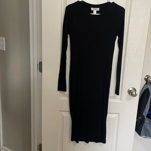 Black knit maternity dress